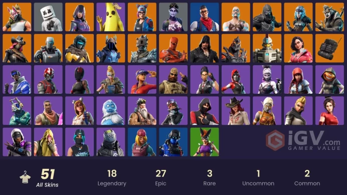 [PC] 51 skins | IKONIK | Glow | Carbon Commando | Prodigy | Blue Striker | A.I.M. | Zenith | Drift | Catalyst | Hybrid | Calamity | 0 VB