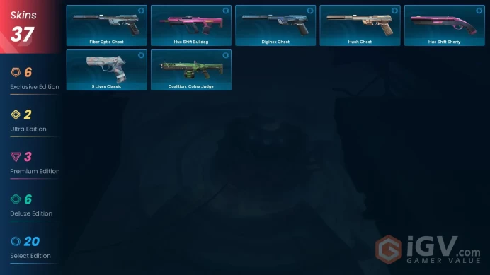 EU 37 skins | Radiant Entertainment System Phantom | Prelude to Chaos Operator | Sentinels of Light Sheriff | Elderflame Vandal | RGX 11z Pro