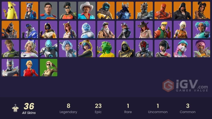 PC/PSN/XBOX | 36 skins | Blue Striker | Hybrid | Ruin | Blackheart | Luxe | Lynx | The Prisoner | Zenith | The Ice King 
