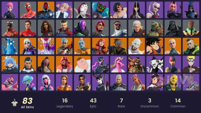 FA - [PSN/XBOXPC] - 83 skins | Wildcat | NBA 75 Swish | Naruto Uzumaki | The Foundation | Paradigm (Reality-659) | Torin|Nezumi | The Cube Queen