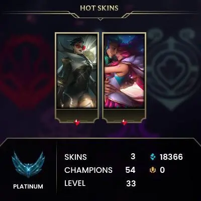 EUW / S15 PLATINUM III / UNVERIFIED EMAIL / 54 CHAMPS / 3 SKINS / 90%+WR / 30W/3L / HONOR 4 / 5 MIN. 24/7 DELIVERY #LG135125ELEAR16