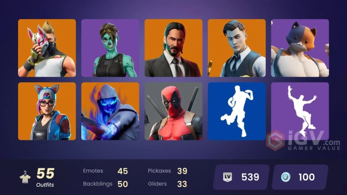 PC,PSN,XBOX 55 SKINS FA - JOHN WICK - LYNX - MIDAS - STRONG GUARD - PARADOX - GHOUL TROOPER - RECON EXPERT - CANDY AXE RK348