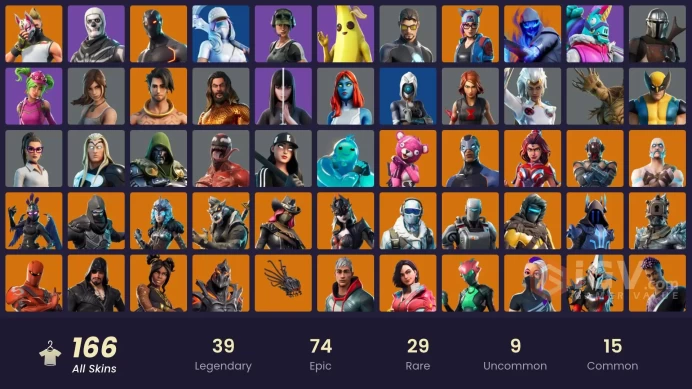 PC,PSN,XBOX 166 SKINS FA - BREAKPOINT - TRAILBLAZER - VALKYRIE - BLACK WIDOW - SYNTH STAR - RICK - HEMLOCK - LARA CROFT - YELLOWJACKET RK254