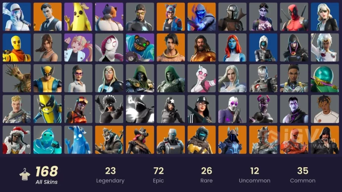 PC,PSN,XBOX 168 SKINS FA - XANDER - JOLTARA - ETERNAL KNIGHT - LYNX - DARK BOMBER - DOOM - LARA CROFT - STARLARE - YELLOWJACKET RK398