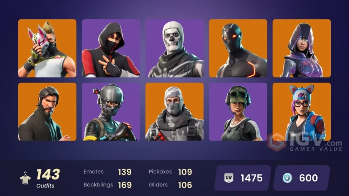 PC,PSN,XBOX 142 SKINS FA - STW - IKONIK - GLOW - REAPER - MERRY MINT AXE - GOHAN - LARA CROFT - BATMAN - SNOOP DOGG - TAKE THE L RK406