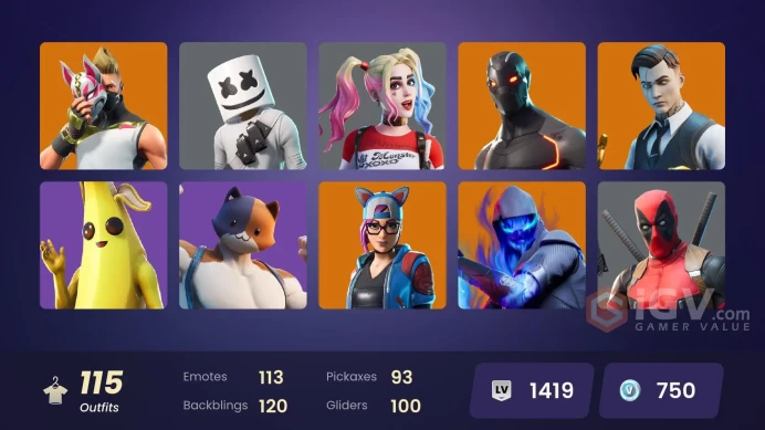 PC,PSN,XBOX 115 SKINS FA - STW - GALAXY SCOUT - DEADEYE - MALICE - LARA CROFT - HARLEY QUINN - MARSHMELLO - FENNIX - FLUTTER - BIZ - VIVI CHROM