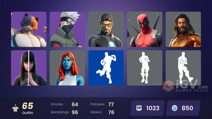 PC,PSN,XBOX 65 SKINS FA - OPRESSOR - DEADPOOL - KAKASHI - NARUTO - NITE NITE - DARKFIRE - THOR RK325