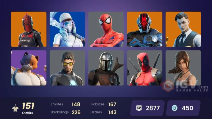 PC,PSN,XBOX 151 SKINS FA - LEVIATHAN AXE - POLARITY,HARLEY QUINN,SPIDER MAN,BATMAN,LARA CROFT,VANGUARD ZADIE  RK339