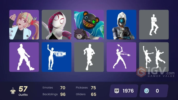 PC,PSN,XBOX 57 SKINS FA - DARKFIRE - SPIDER-GWEN - EREN - GERALT - KYRA - RENEGADE RUNNER - REDCAP RK420