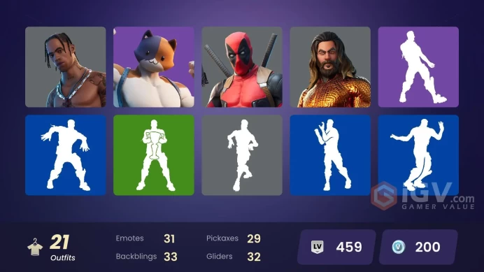 PC,PSN,XBOX 21 SKINS FA - TRAVIS SCOTT - ETERNAL KNIGHT,CLOAKED SHADOW,TNTINA,YELLOWJACKET,DEADPOOL RK463