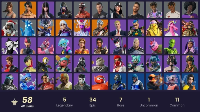 PC,PSN,XBOX 58 SKINS FA - TRILOGY - KOR - EDDIE BROCK - LARA CROFT - BLIZZABELLE - AXO RK281