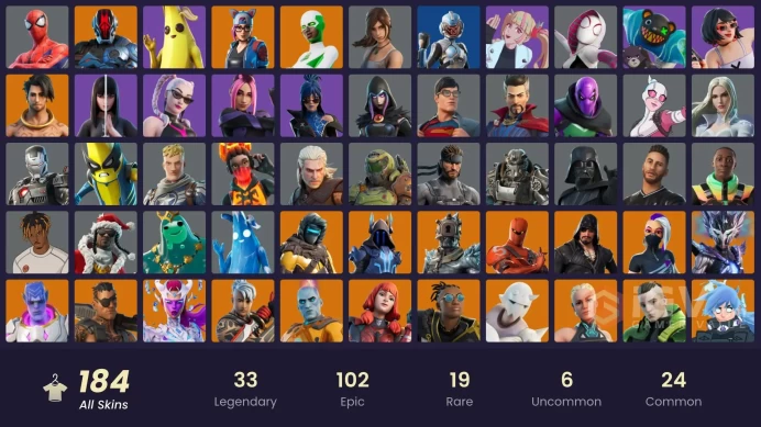 PC,PSN,XBOX 177 SKINS FA - OG PARADIGM - BACKLASH - RICK - GERALT - SPIDER-GWEN - KOR - LARA CROFT - ZADIE RK301