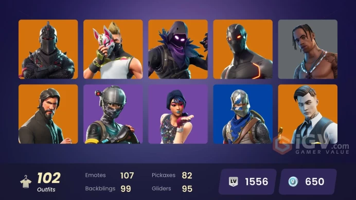 PC,PSN,XBOX 101 SKINS FA - BLACK KNIGHT - TRAVIS SCOTT - REAPER - RAPTOR - TAKE THE L - FLOSS - MAKO RK306