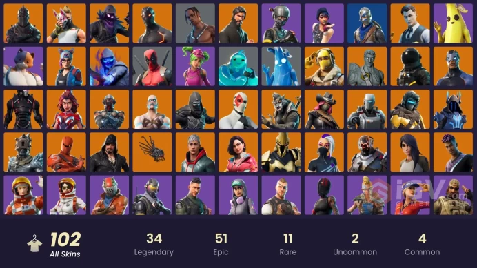 PC,PSN,XBOX 101 SKINS FA - BLACK KNIGHT - TRAVIS SCOTT - REAPER - RAPTOR - TAKE THE L - FLOSS - MAKO RK306