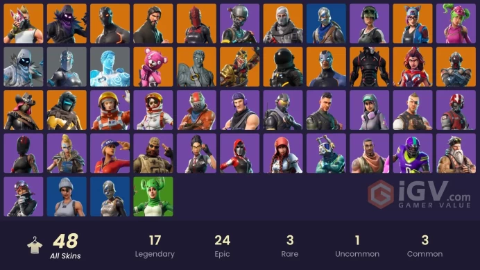 PC,PSN,XBOX 47 SKINS FA - REAPER - BLUE SQUIRE - TRAILBLAZER - DRIFT - RUST LORD - LYNX - TAKE THE L - FREESTYLIN RK323