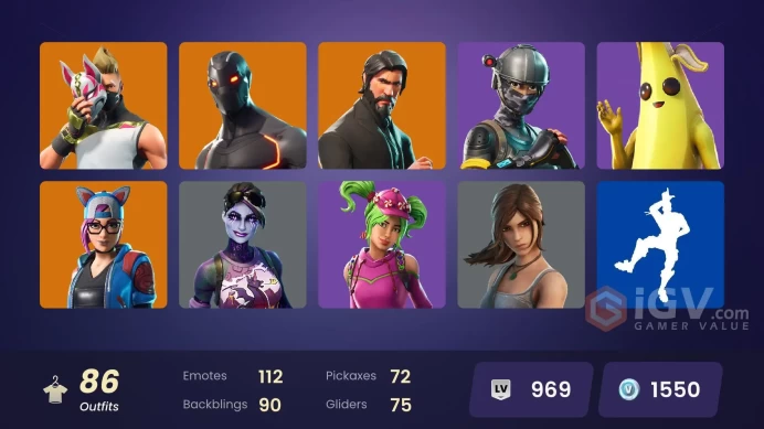 85 SKINS + THE REAPER + 1550 VB + OMEGA (STAGE 5) + TAKE THE L + STW OLD + ELITE AGENT + RAMBUNCTIOUS + RED-NOSED RAIDER + FROSTBITE
