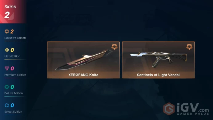 Eu/Full Access/Unranked/XERØFANG Knife + Sentinels of Light Vandal