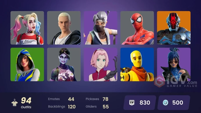 [ALL PLATFORMS]-94 Skin-100K V-B SPEND-Unchained Ramirez-Harley Quinn-Mogul Master (GER)-Mogul Master (CAN)-FNCS 3:1 Champion-FULL ACCESS-