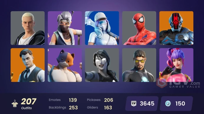 [PC/XBOX] 208 skins | Aura | Lara Croft | Candy Axe | Tony Stark | Surf Witch | Padmé Amidala | Harley Hitter.ZAK239