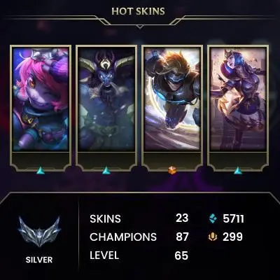 【EUW】Level 65    87 Champ/ 23 Skins   Full Access   High Quality Account  Instant Delivery️