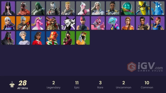 [PC/PSN/XBOX] 28 skins | Torin | Ronin | Doom | Carnage | Shuri | Peelverine | War Machine | Mysterio | Emma Frost | Gwenpool | Captain Jones