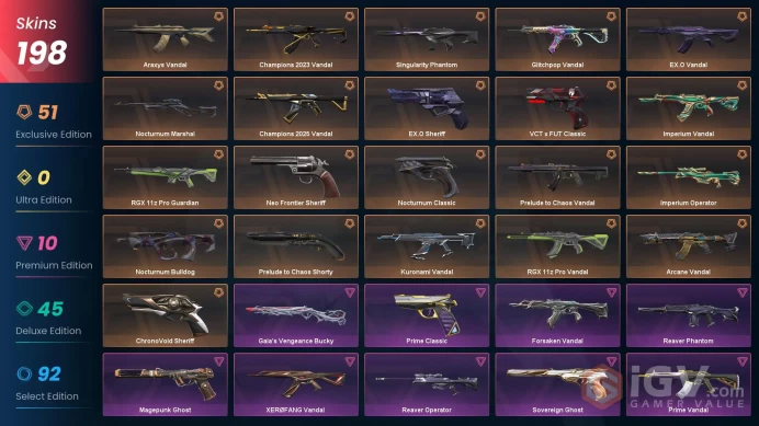 EU-TR 197 Skins Arcane Gauntlets Arcane Vandal Champions 2023 Vandal Champions 2025 Bundle EX.O Edge Nocturnum Scythe Kuronami Vandal 1026701