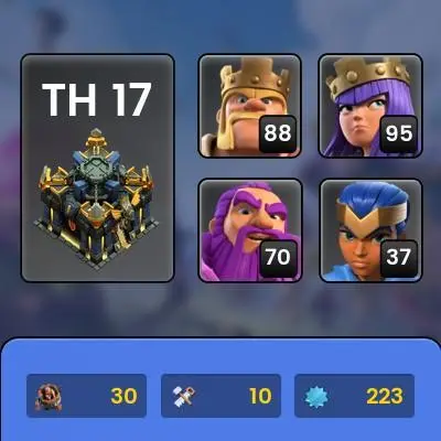 30k gem(30000) Th 17 max th 16 300 medal Magic item full