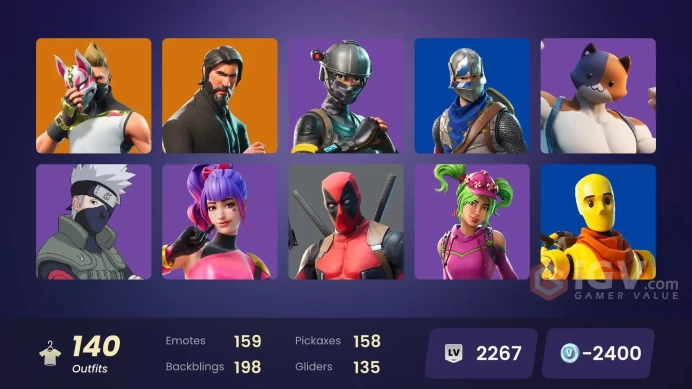 [PC/XBOX] 140 skins | Floss | The Reaper | Blue Squire | Royale Knight | Elite Agent | Naruto Uzumaki | Carbide | Dark Voyagr | Drift | -2400 VB