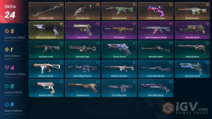 EU [ 24 TOP SKINS + 2 KNIFE ] Divergence Staff + ORA by OneTap Sheriff + Imperium Vandal + Oni Phantom + BlastX Phantom / full acces