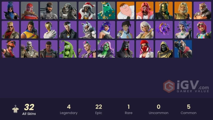 [PC/PSN/XBOX] 32 skins | Peter Griffin | Valeria | Zeus | Hades | Poseidon | Wastelander Magneto | Solid Snake | T-60 Power Armor