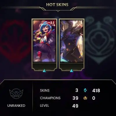 【EUW】Level 49    49  Champ/ 3  Skins   Full Access  High Quality Account  Instant Delivery️