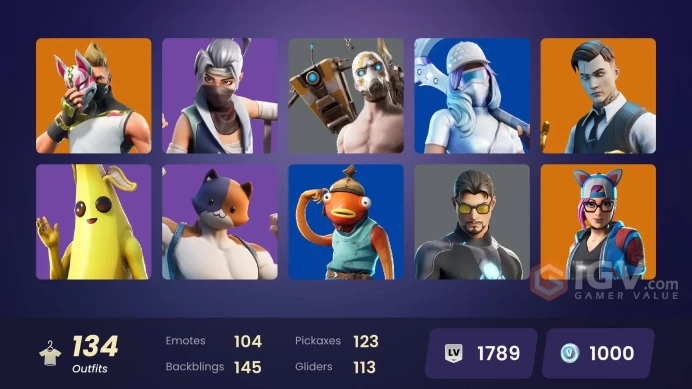 [PC-PSN-XBOX]134 SKIN -World WarrioR-Psycho Bandit-OG STW-Surf Strider-Midas-Drift-TNTina-Skull RangeR-FULL ACCESS-