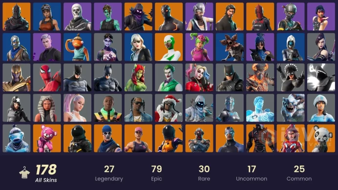 177 SKINS + BLACK KNIGHT + UNCHAINED RAMIREZ (BALENCIAGA) + OMEGA (STAGE 5) + STW OLD + CANDY AXE + THE REAPER + TAKE THE L + FLOSS 
