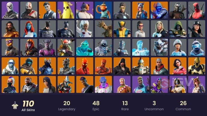 FA - [PSN/PC] 110 skins | Gold Brutus | Gold Kratos | Gold Midas | Merry Mint Axe | Leviathan Axe | Gold TNTina | Rush | Major Lazer | Inferno