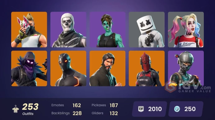 252 SKINS + THE REAPER + POLO PRODIGY + STW OLD + ROYALE BOMBER + WORLD WARRIOR + OMEGA (STAGE 5) + TAKE THE L + HUMAN BILL