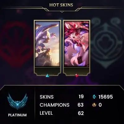 [EUW] S15!-  SPLIT 3! - Platinum 4 - 46LP- 22Win - 25Lose - 19Skin - 15K Be - Honor 4 - 63 Champ - Instant - Safe