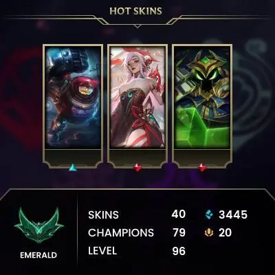 [EUW] S15! - SPLIT 3! -  Emerald 2 -20LP-  3K Be - Honor 5 - 55 Winrate - 79Champ - 40Skin - Safe - Instant