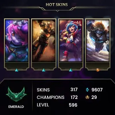[EUW]| 317 SKINS | 5 ULTIMATE | 2 MYTHIC | 30 LEGENDARY| | 155 EPLC|171 CHAMPIONS