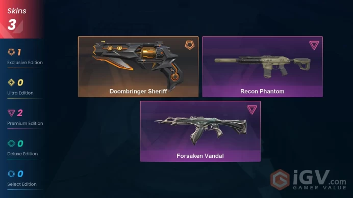 EU-TR / V25:ACT6 PLATINUM 1 / DOOMBRINGER SHERIFF / FORSAKEN VANDAL / RECON PHANTOM / CHANGEABLE EMAIL / INSTANT DELIVERY #V1G39525ELAR21