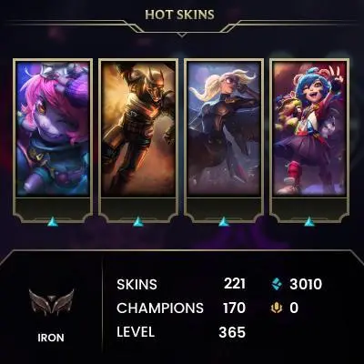 [EUW]|  221 SKINS | 3 ULTIMATE | 2 MYTHIC | 18 LEGENDARY| | 79 EPLC|169 CHAMPIONS