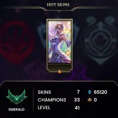 EUW / S15 EMERALD IV / 65K BE / 33 CHAMPS / 7 SKINS / 51W/48L / 50%+WR / HONOR 5 / CHANGEABLE EMAIL / 5 MIN. 24/7 DELIVERY #L1/98125AR21