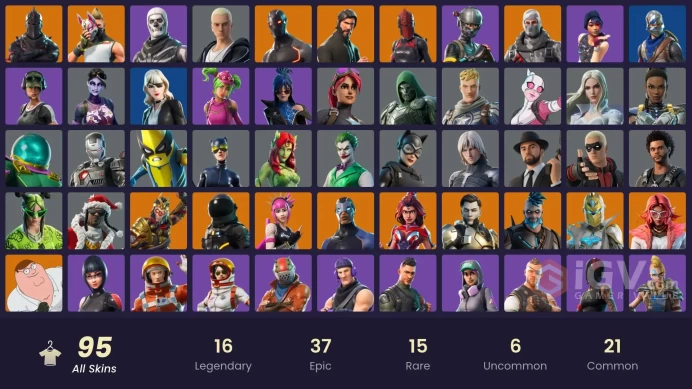 95 SKINS + BLACK KNIGHT + THE REAPER + MAKO + THE REAPER + TRAILBLAZER + FLOSS + TAKE THE L + FLOSS + TAKE THE L + ELITE AGENT 
