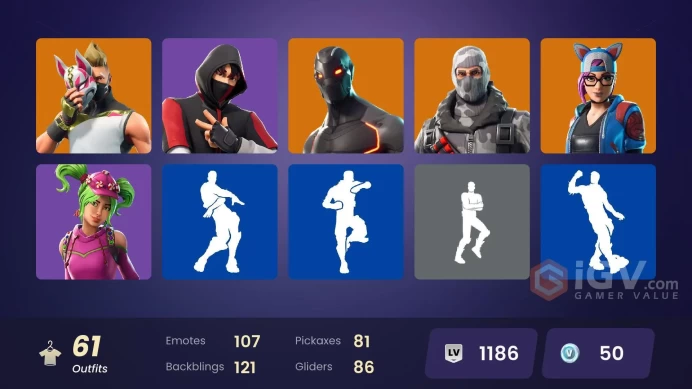 61 SKINS + IKONIK + SCENARIO + HAVOC + DRIFT + CARBIDE + PIG THE BUTCHER + HIMIKO TOGO + TRIAGA TROOPER + CERBERUS + CALAMITY