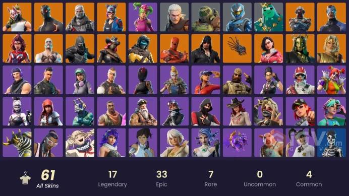61 SKINS + IKONIK + SCENARIO + HAVOC + DRIFT + CARBIDE + PIG THE BUTCHER + HIMIKO TOGO + TRIAGA TROOPER + CERBERUS + CALAMITY
