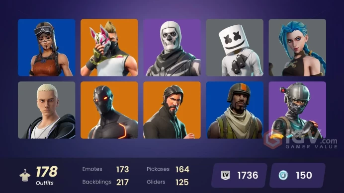 [ALL PLATFORMS]-178 Skin-Sparkle Specialist-Arcane Jinx-Royale Knight-Blue Squire-The Reaper-Elite Agent--Aerial Assault Trooper-Renegade Raider