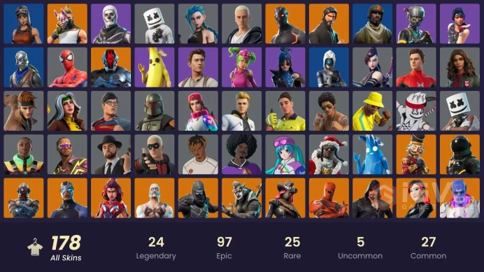 [ALL PLATFORMS]-178 Skin-Sparkle Specialist-Arcane Jinx-Royale Knight-Blue Squire-The Reaper-Elite Agent--Aerial Assault Trooper-Renegade Raider