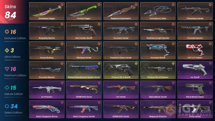 EU 84 skins | Kuronami no Yaiba | Kuronami Vandal | Kuronami Marshal | Kuronami Spectre | Kuronami Sheriff | Prelude to Chaos Vandal | VCT x T1