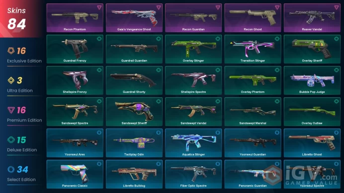 EU 84 skins | Kuronami no Yaiba | Kuronami Vandal | Kuronami Marshal | Kuronami Spectre | Kuronami Sheriff | Prelude to Chaos Vandal | VCT x T1