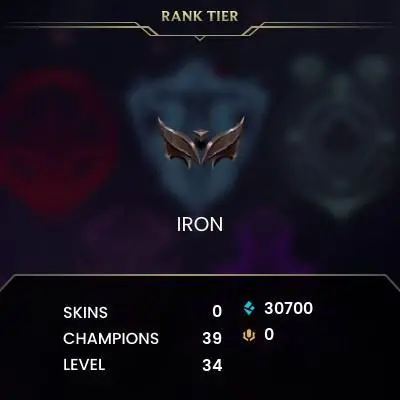 [EUW] S15! - SPLIT 3! - Iron 2 - 9W - 8L - 24K Be - Honor 4 - Safe - Instant Delivery