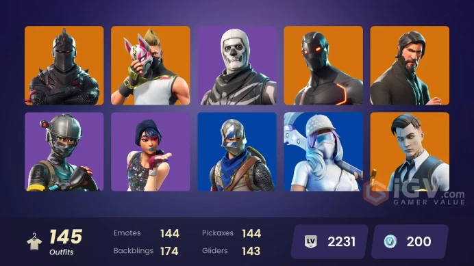 [PC] 143 skins | OG STW | Og Skull Trooper | Black Knight | Sparkle Specialist | The Reaper | Blue Squire | Royale Knight | Elite Agent | 200 VB